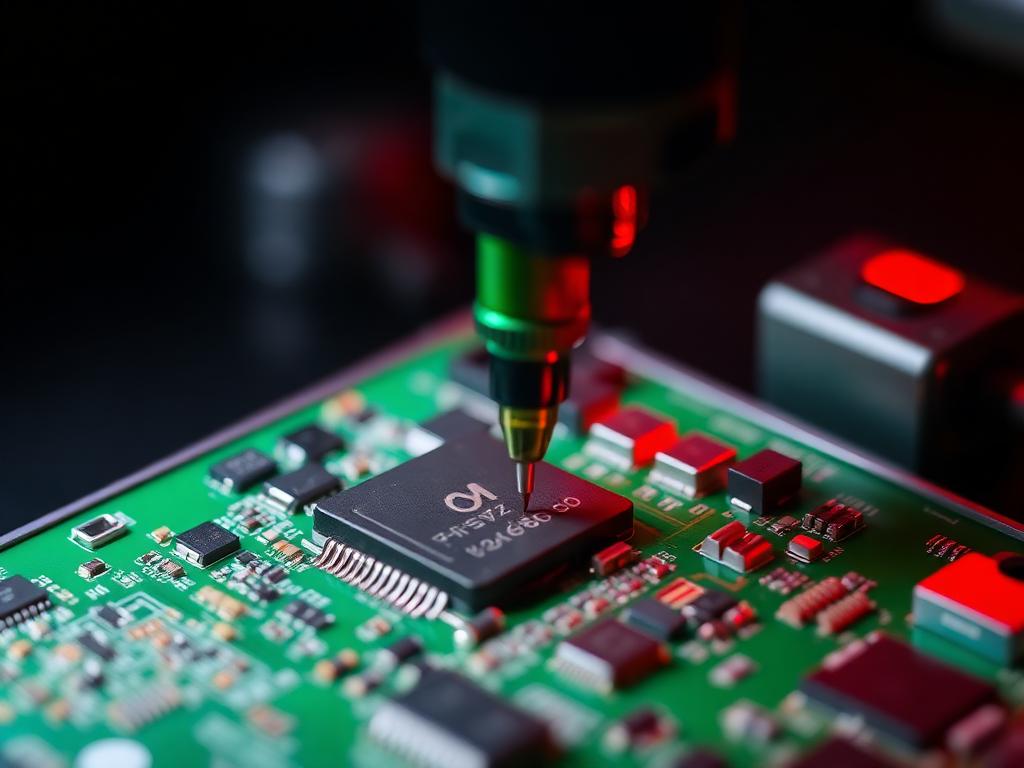 Microsolda em placa de celular no laboratório da OnFix